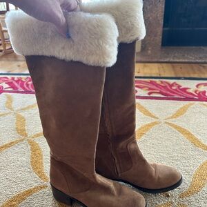 Boden 41 10 Women's Tan Suede Boots with Fur Lining